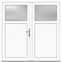 Kunststoff Nebeneingangstür nach Maß "ANTONIA-M" 70 mm symmetrisch Weiß RAL 9016 beidseitig innen öffnend DIN rechts