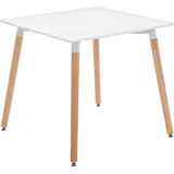 MDF-Küchentisch – Esstisch – Verstellbare Stabilität für unebene Böden. Farbe: Weiß | Größe: 80 cm - Weiß