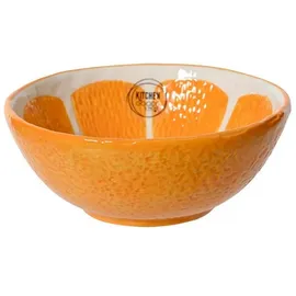 Decoris Müslischale CITRI, Ø 15 cm - Orange Weiß - Dolomit - Orangenform