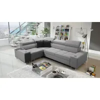 kaiser möbel Elegantes Ecksofa mit Konsole und Ladegerät MORENA II Sawana Grau Links - Grau