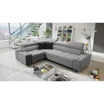 kaiser möbel Elegantes Ecksofa mit Konsole und Ladegerät MORENA II Sawana Grau Links - Grau