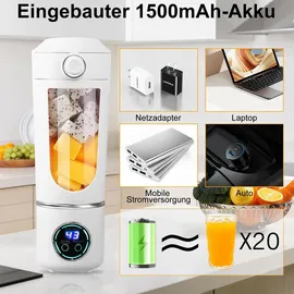 miuuipi Tragbarer Mixer Mini-Standmixer Smoothie-Maker