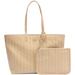 LACOSTE Damen Handtasche - Zely Monogram Tote With Matching Pouch, 30x35x14cm (HxBxT) Beige