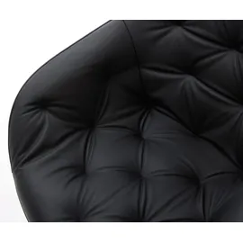 DeLife Freischwinger Gaio-Flex Echt-Leder Schwarz Freischwinger rund Schwarz