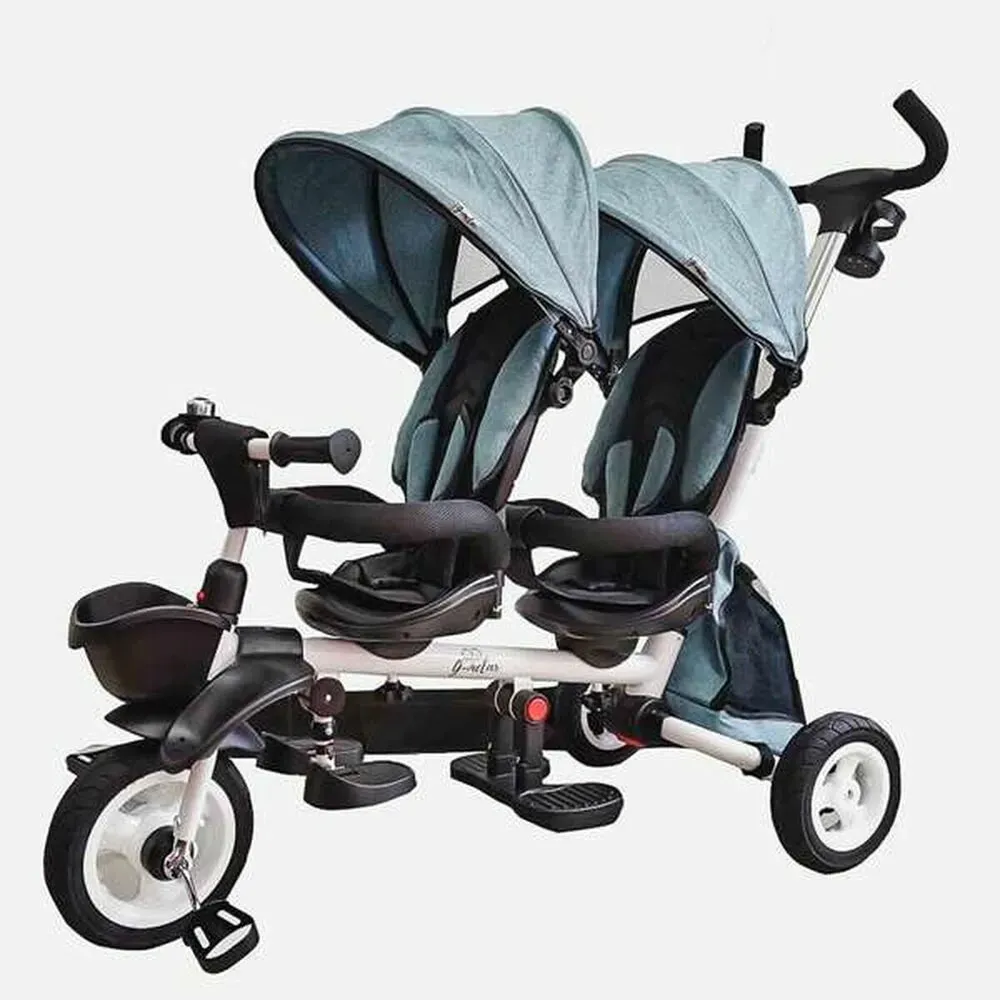 New Giro Twin Zwillingskinderwagen in Türkis – Komfort und Flexibilität für zwei