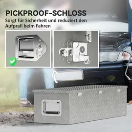 Homcom Stabile Aufbewahrungskiste aus Aluminium mit Seitengriffen