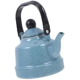 DECOMELODY Retro Emaille Wasserkocher 1,7l Grün mit Vintage Design Einfacher Gebrauch als Teekessel und Herdwasserkocher für Küche und Reisen
