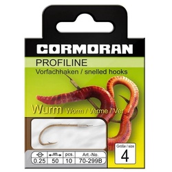 Daiwa Cormoran Wurmhaken, Cormoran Profiline Wurmhaken gebunden Gr.8 Ø 0.22 mm