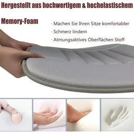 luxuskollektion Auto Sitzkissen Memory Foam 1 Stück 40 x 40 cm Grau