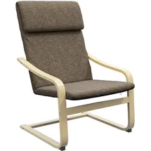 Homcom Relaxstuhl mit Kopfkissen Leinenoptik für Wohnzimmer 65 x 69 x 98cm