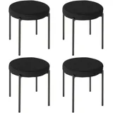 4er-Set Esszimmerhocker Esszimmerstühle Küchenstuhl modern Samt Schwarz