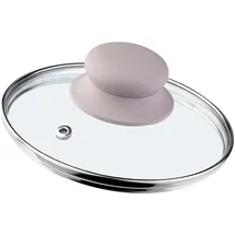 Kadax Glasdeckel mit Griff aus Silikon, Deckel mit Dampfloch, 14 cm, beige