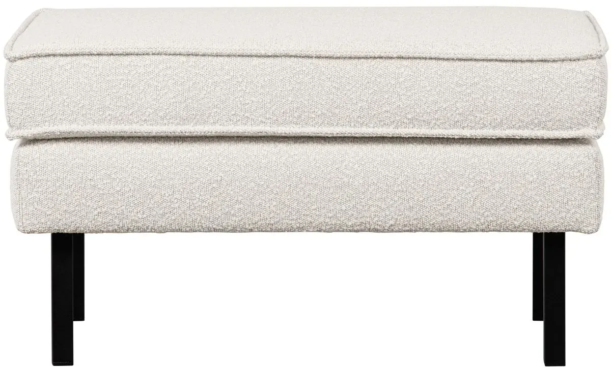 Hocker Rodeo aus Boucle-Stoff, modern gepolstert, Natur, elegantes Design für Dein Zuhause