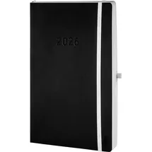 Chronoplan 50946 Buchkalender Chronobook Softcover Black Edition A5 1 Tag/1 Seite schwarz