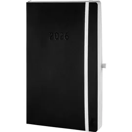 Chronoplan 50946 Buchkalender Chronobook Softcover Black Edition A5 1 Tag/1 Seite schwarz
