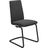 Polsterstuhl STRESSLESS "Laurel", grau (charcoal dinamica, schwarz matt), B:53cm H:92cm T:59cm, Microfaser DINAMICA (88% Polyester, 12% Polyurethan), Stühle, Polsterstuhl, Low Back, Größe M, mit Beinen aus Stahl in Schwarz matt