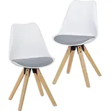 FineBuy 2er Set Retro Esszimmerstuhl Kunstleder Essstuhl Küchenstuhl Rückenlehne