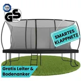 Zero Gravity Ultima 5 Gartentrampolin 457x366 cm oval, mit Leiter, und Bodenanker-Set Einheitsfarbe 457 cm