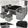 Tectake tectake® Aluminium Rattan Sitzgruppe, wetterfest und UV-beständig, für 6 bis 10 Personen, zusammenschiebbar, inklusive Schutzhülle