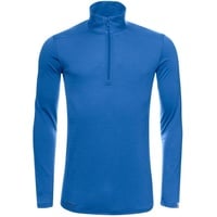 Kaipara - Merino Sportswear Langarmshirt Merino Zip-Neck Herren Slimfit 150 (1-tlg) aus reiner Merinowolle Made in Germany blau L