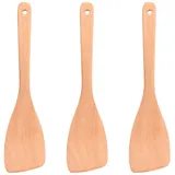 3 Stück Holzspatel, Holzspatel Mit Langem Griff, Pfannen-Bratspatel, Kochhelfer-Spatel, Küchenutensilien