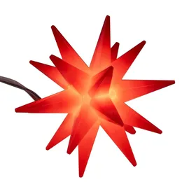 Gravidus LED Lichterkette Sterne rot 5 warm weiße LEDs 6 cm Ø Timer