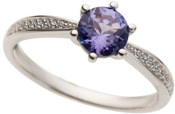 Fingerring »Schmuck Geschenk, Royal«, mit Tansanit, 71752306-19 weißgoldfarben-violett + violett 0,045 ct   P2 = erkennbare Einschlüsse