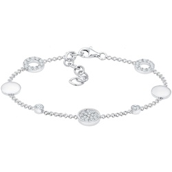Elli Plättchen Kristalle Vintage 925 Silber 16 Damen 