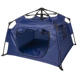 DUVO+ Hundehütte Aufklappbares Zelt blau für Hunde