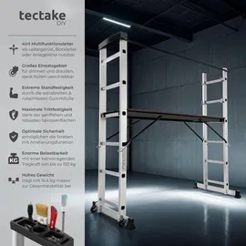 Tectake Aluminium Rollgerüst Mehrzweckleiter
