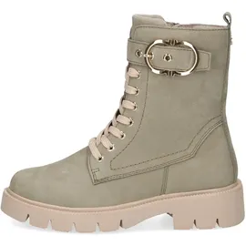 CAPRICE Damen Stiefeletten zum Schnüren aus Leder mit Schnalle, Grün 40 EU