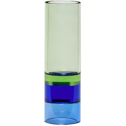Hübsch Interior - Kristall Teelichthalter / Vase, grün / blau