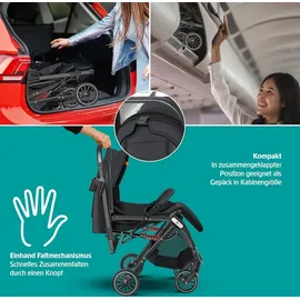 Kidiz KIDIZ® Kinderwagen Kinderbuggy klappbar Liegebuggy Sportwagen Faltbar 360° Räder 5-Punkt Gurt Inkl. Fußsack, Getränkehalter, Regenabdeckung & Moskitonetz verstellbare Rückenlehne & Sonnenverdeck