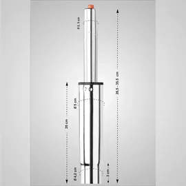 CLP Gasdruckfeder Für Bürostühle chrom/Ø 5cm, Länge 266-355mm