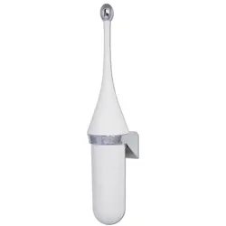 Blanc HYGIENIC *SALE* Toilettenbürste Designer Blanc, Wandmontage, hängend, geschlossen, verschiedene Designs : Farbe - Weiß (mit verchromten Elementen)