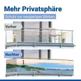 Maximex Balkon-Sichtschutz Mod. Nordseeküste, 5m, blickdichte Balkonverkleidung, UV- und witterungsbeständig, schnelltrocknend und reißfest, zuschneidbar, Kunststoff