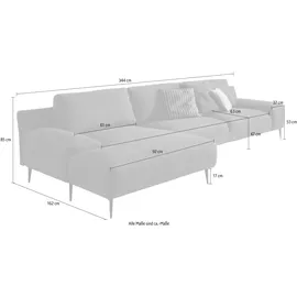 Designwerk Eckcouch Polyester 2-Sitzer Grün