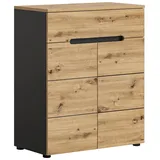 xonox home Schuhschrank Canu ca.80x94x37cm Eiche Dekor,Grau