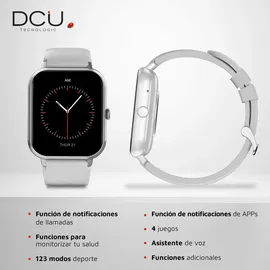 dcu advance tecnologic Curved Glass Pro BT 46 mm Kunststoffgehäuse grau Silikonarmband grau One Size