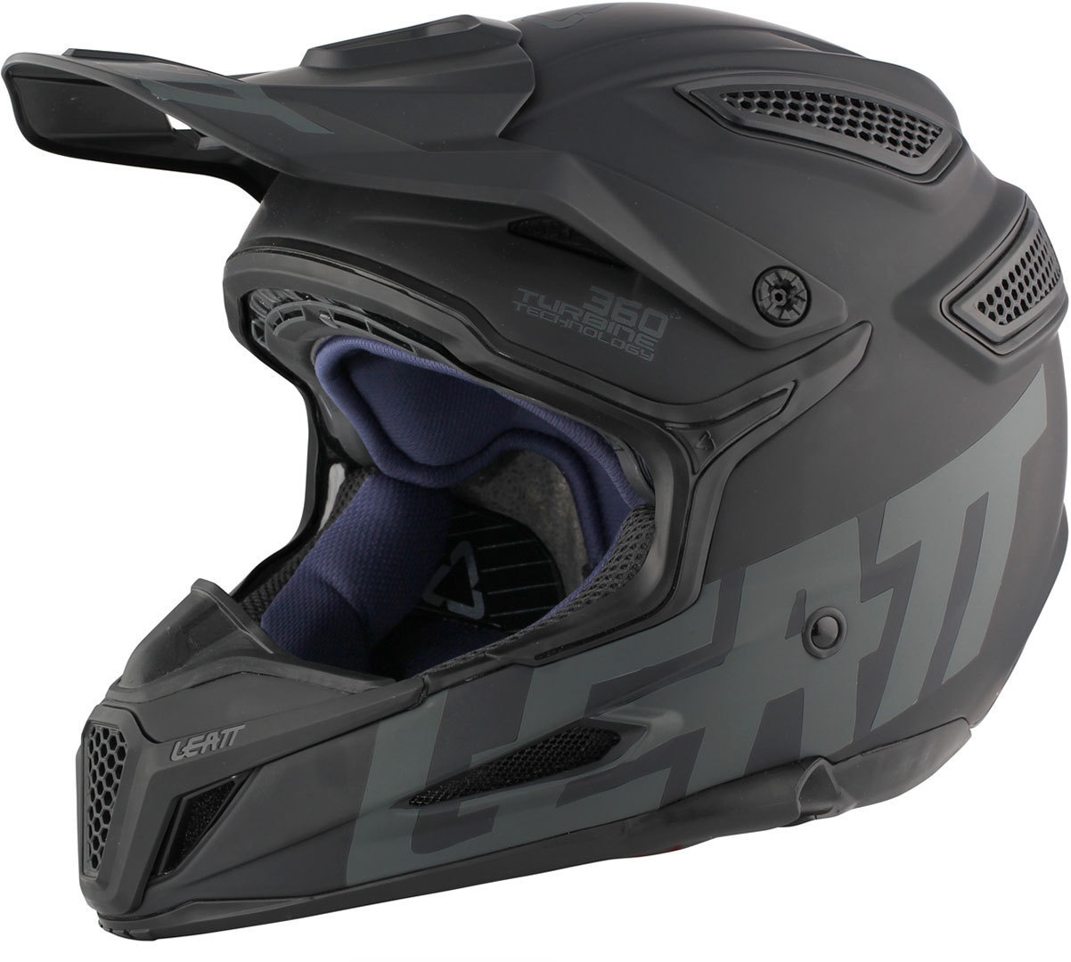 Leatt GPX 5.5 Ghost Satin Motorcross helm, zwart, L