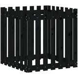 vidaXL Pflanzkübel Lattenzaun-Design 70 x 70 x 70 cm Schwarz