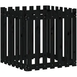 vidaXL Pflanzkübel Lattenzaun-Design 70 x 70 x 70 cm Schwarz