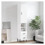 furnicato Sideboard Weißes Highboard aus Holzwerkstoff und Metall 34,5 x 34 x 180 cm (1 St), Stabiler Schrank mit viel Stauraum und Tür für Ihr Wohnzimmer weiß 34.5 cm x 180 cm x 34 cm