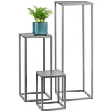 bremermann Blumenhocker 3er-Set, Metall-Blumenständer, Blumensäule Grau,