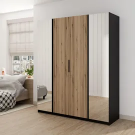 masseno Drehtürenschrank CAGLIARI 200 x 239 x 61,9 cm Schwarz
