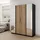 masseno Drehtürenschrank CAGLIARI 200 x 239 x 61,9 cm Schwarz