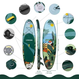 huiike Stand Up Paddling Board 305 x 84 x 15 cm grün