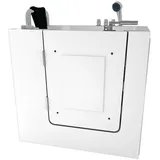 AcquaVapore Whirlpool-Badewanne AcquaVapore Sitzwanne Whirlpool Wanne mit Tür S02WP-TH-B-L 100x78cm, (1-tlg) weiß