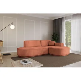 altdecor Ecksofa Ottomane Rechts MARI-L1-v3 - 243x171x83 cm Koralle, Velours