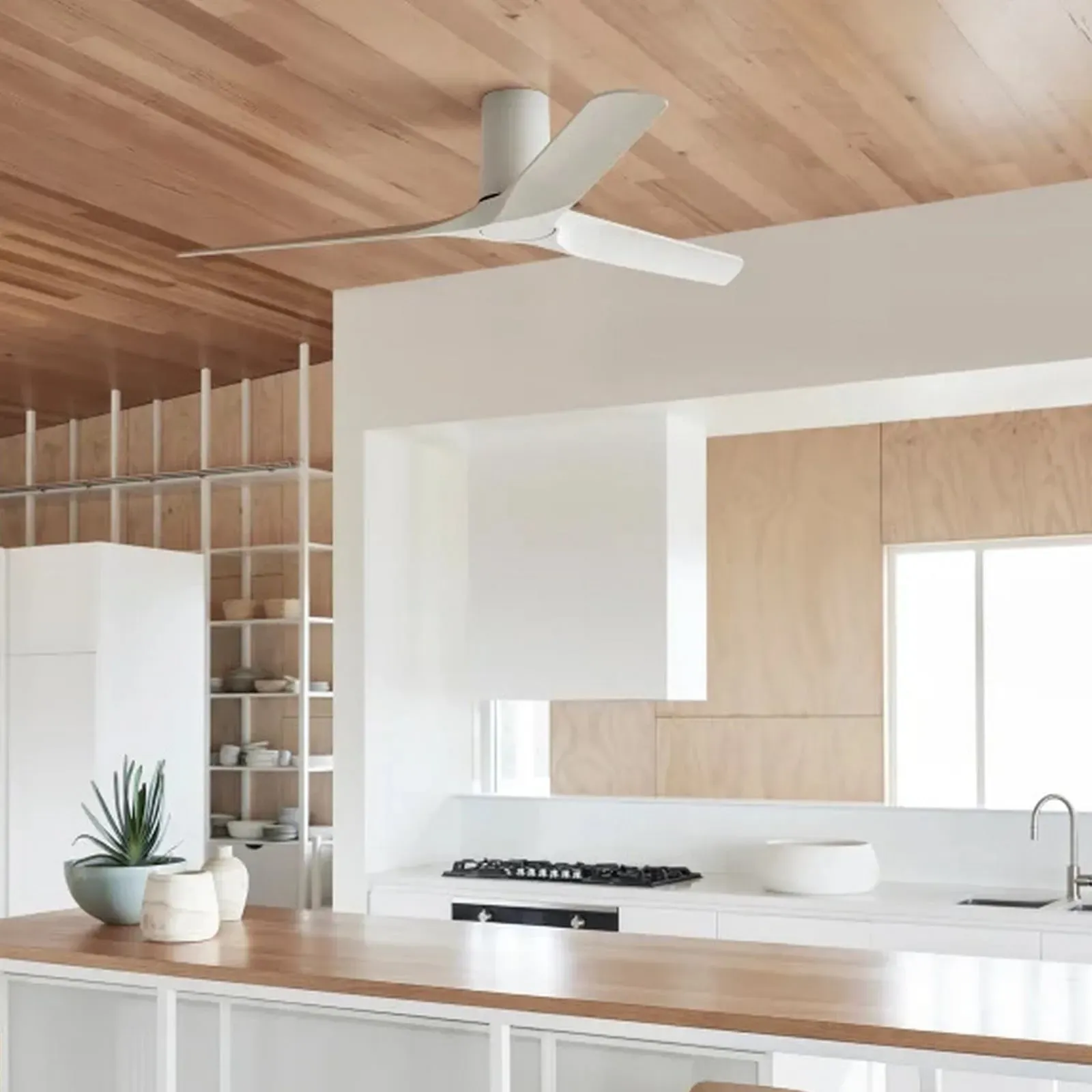 Londo Deckenventilator, weiß, DC-Motor, Ø 132 cm Beacon Lighting, Londo, Weiß, für Wohnzimmer, Kunststoff, Modern - 24